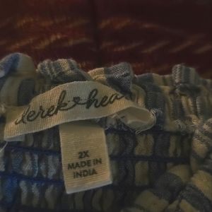 Blue & white Capri wide leg jumpsuit